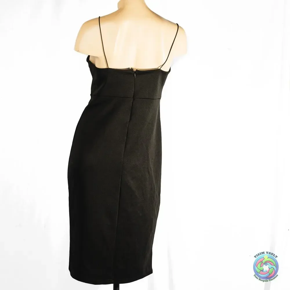 Lyaner XL Black Spaghetti Straps Bodycon Dress - Picture 4 of 7